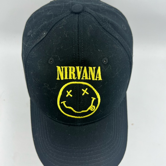 Nirvana Snapback Hat Cap Black Smiley Face Logo Licensed 2021 - Picture 9 of 11